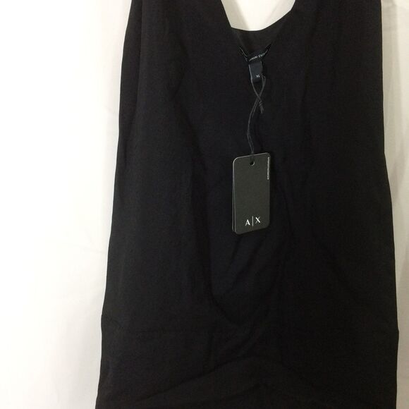 NEW Armani Exchange Sleeveless Baby Doll Top Black V-Neck Tie At Neck Black XL - Picture 7 of 7